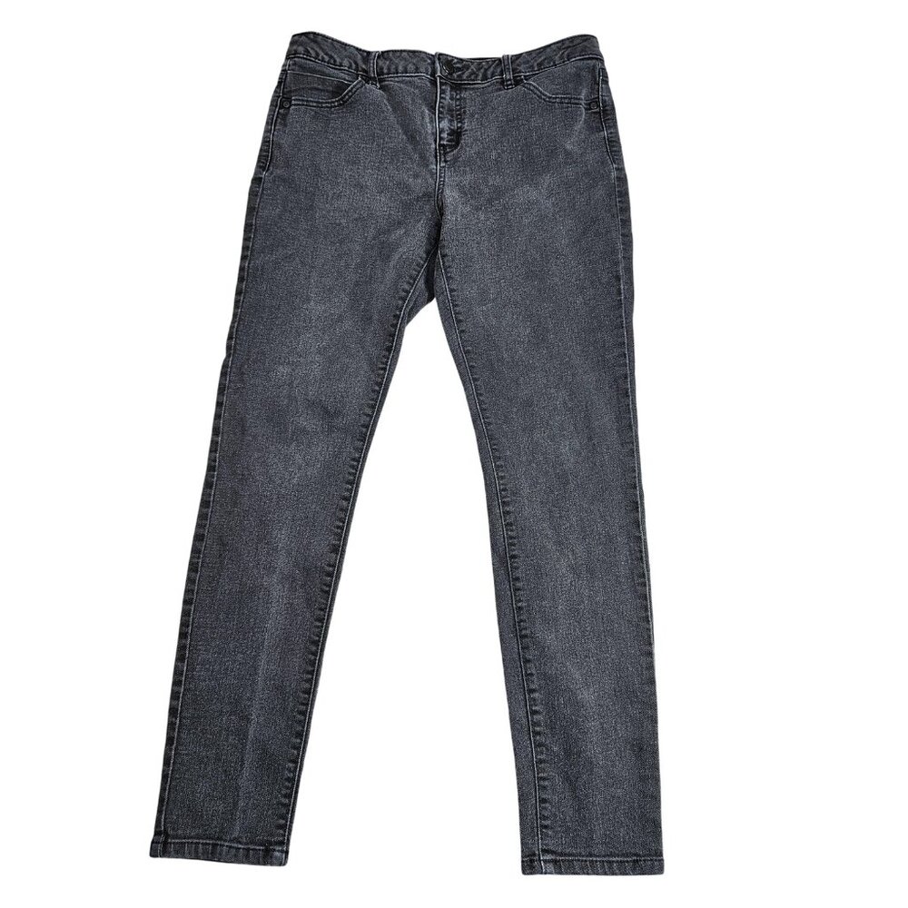Simply Vera Vera Wang Skinny Jeans Womens 10 Gray Charcoal Wash Stretch Denim
